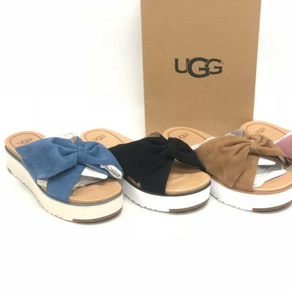 UGG Shoes | Ugg Platform Slides Sandals Blue | Poshmark